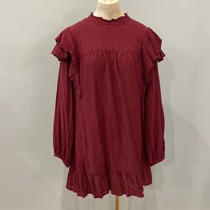 Wild Fable Burgundy Long Sleeve Dress